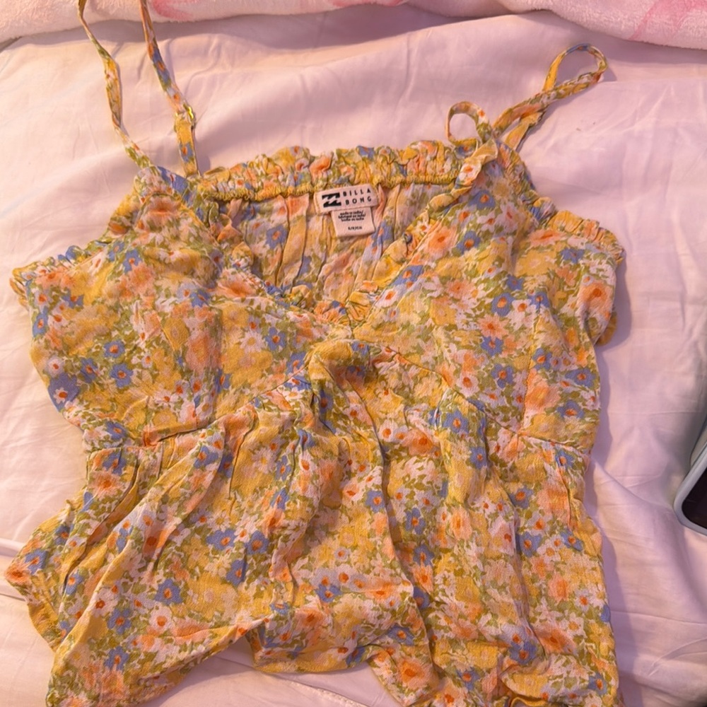 Billabong Yellow Smocked Camisole Top